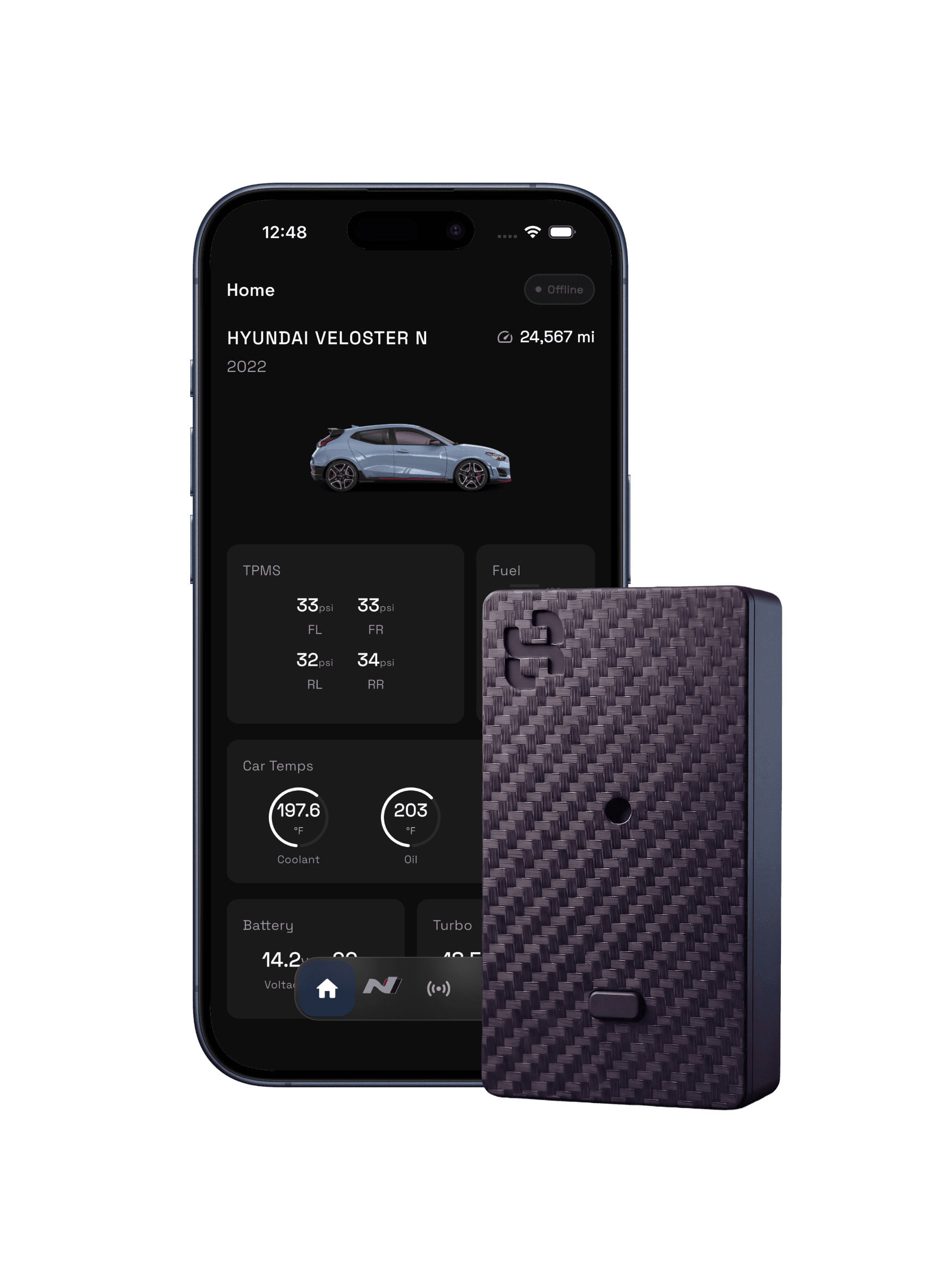KDMLink device with companion app on iPhone