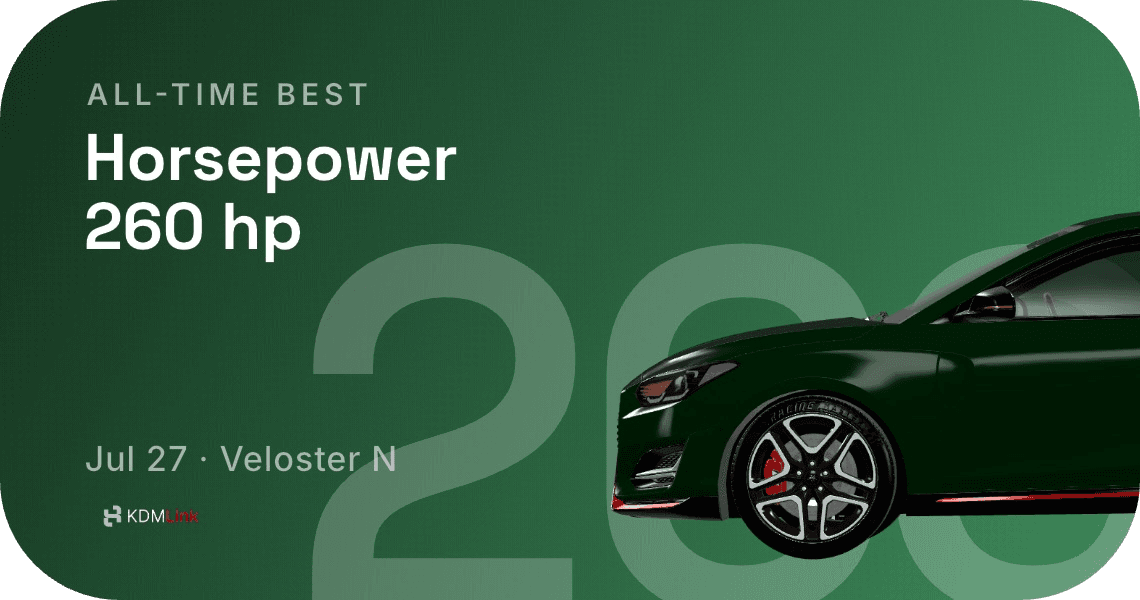 KDMLink all-time best — 260 hp on a Veloster N